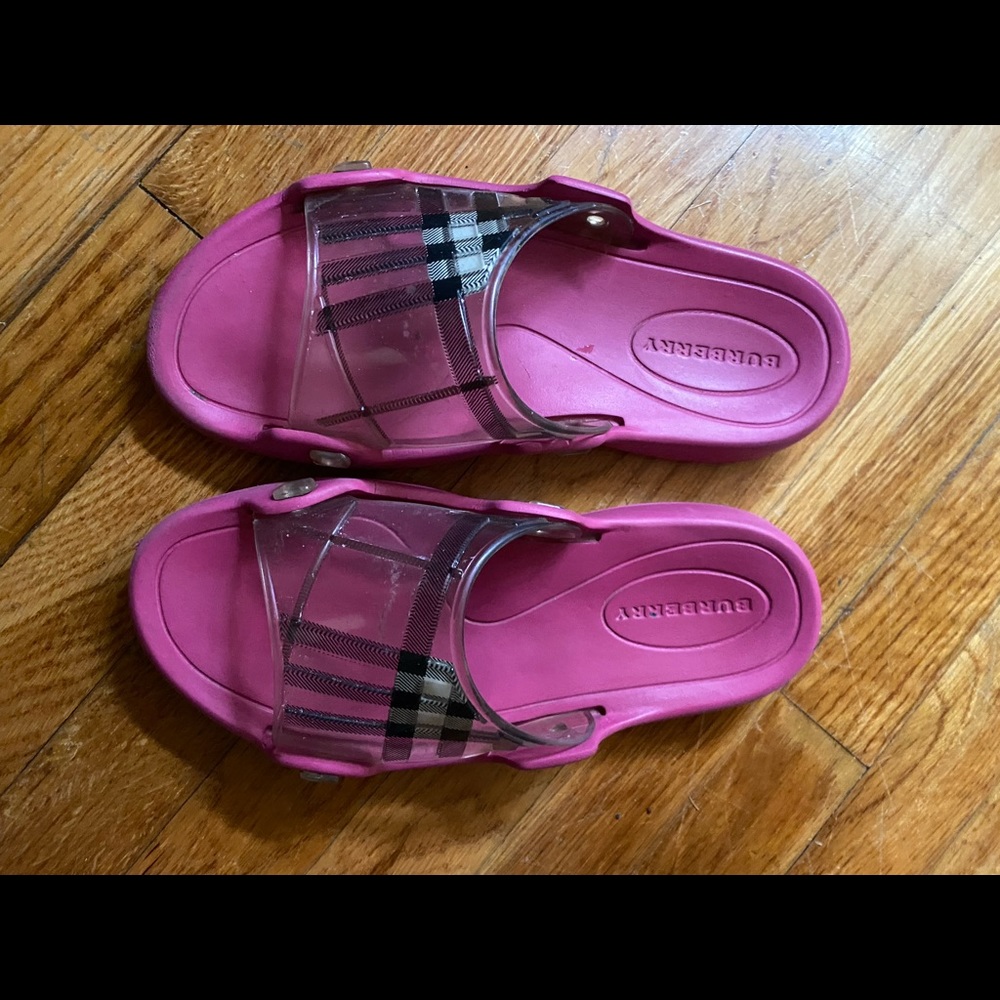 Burberry Pre Owned Authentic Women Slides Size 9